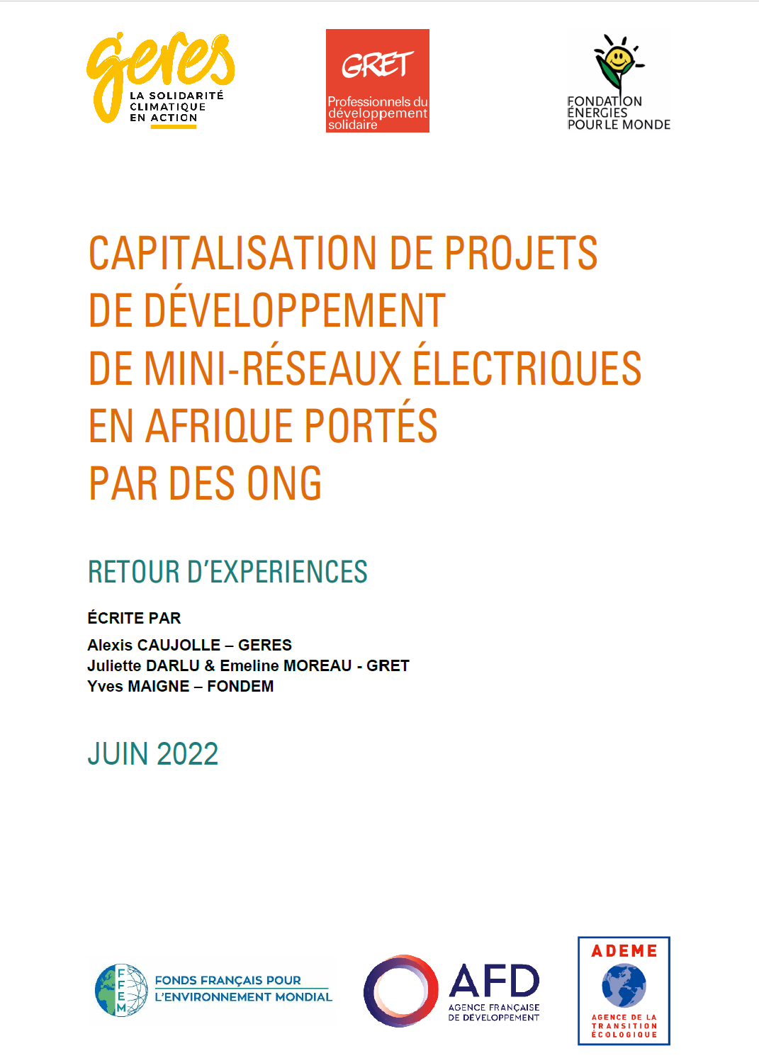Capitalisation de projets developpement mini reseaux electriques afrique ong Capitalisation de projets developpement mini reseaux electriques afrique ong